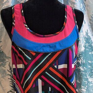 💗 Fila Multicolor Athletic Tank Top Racerback Workout Top | Size L